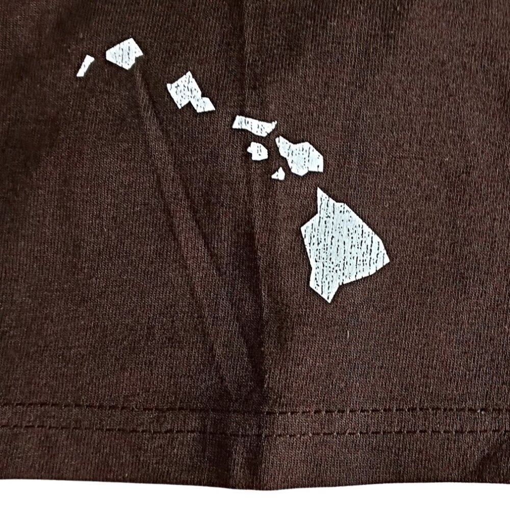 Quicksilver Mens Hawaii T-Shirt Coffee Brown Cotton Short Sleeve Aloha Size L - Picture 7 of 12